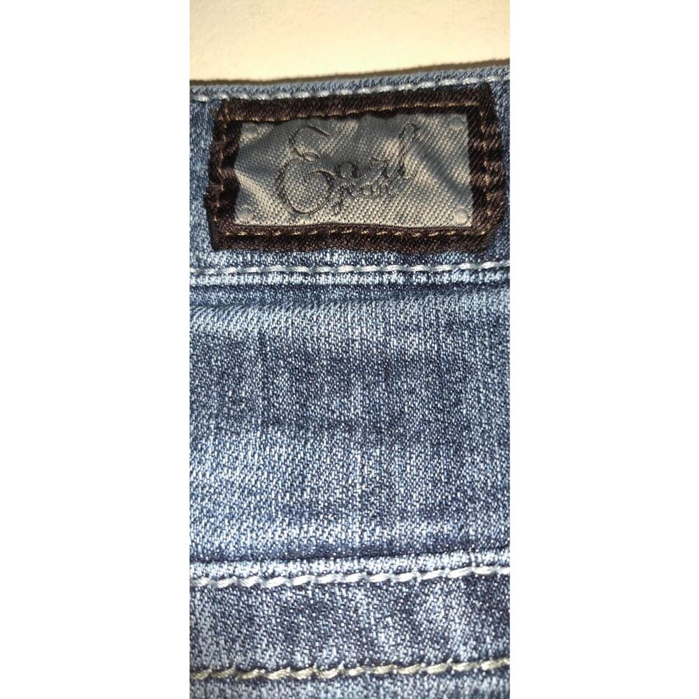 Earl Jean Denim Capris Blue Jeans Sz 8 Rhinestones Embellished BLING Stretch - Picture 9 of 15